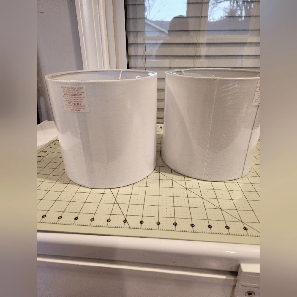 Set of NEW Lamp Shades White Linen 7.5×8 inch